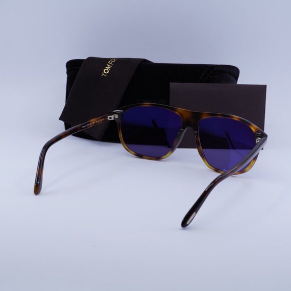 🕶️ New Tom Ford Prescott FT1027 56V Sunglasses - Havana Frame, Blue Lenses - Picture 8 of 8